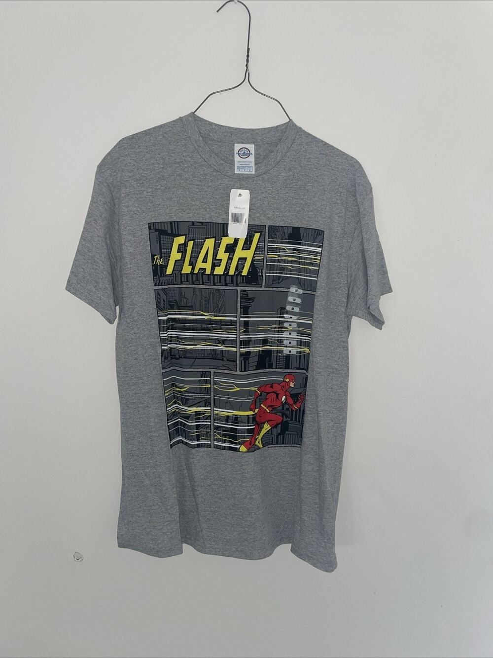 DC Comics The Flash T-Shirt Small Gray Graphic Tee Superhero Adult M